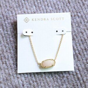 Kendra Scott Elisa Pendant Necklace in Gold Rose Quartz